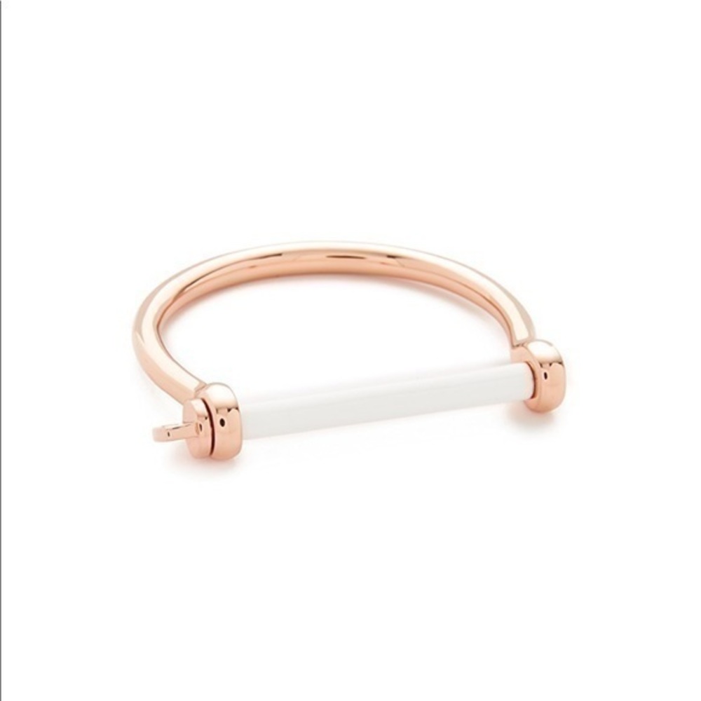 Miansai Screw Cuff, Rose Gold Plated Enameled Bar